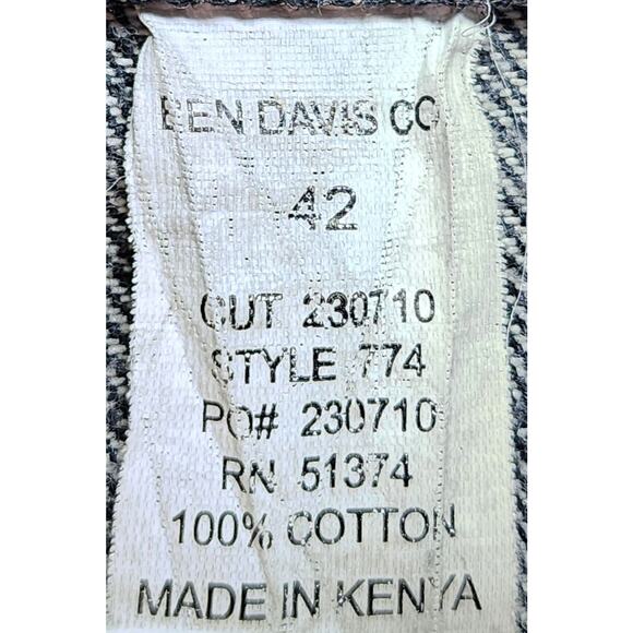 Ben Davis Men's Carpenter Black Pants Jeans Size 42 Baggy Faded Distressed - Picture 7 of 7